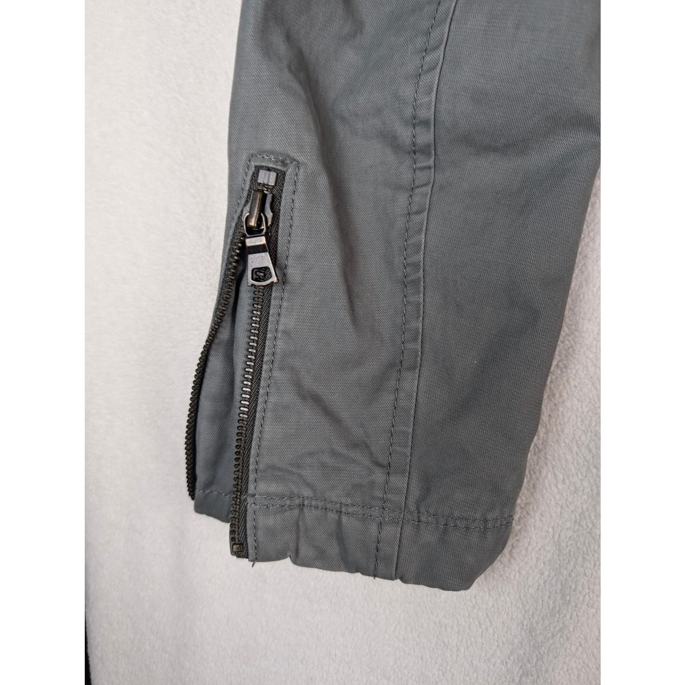Gap Moto Jacket Women's Asymmetrical Zip Quilted Cotton Twill Olive Green Size 4 - Picture 7 of 9